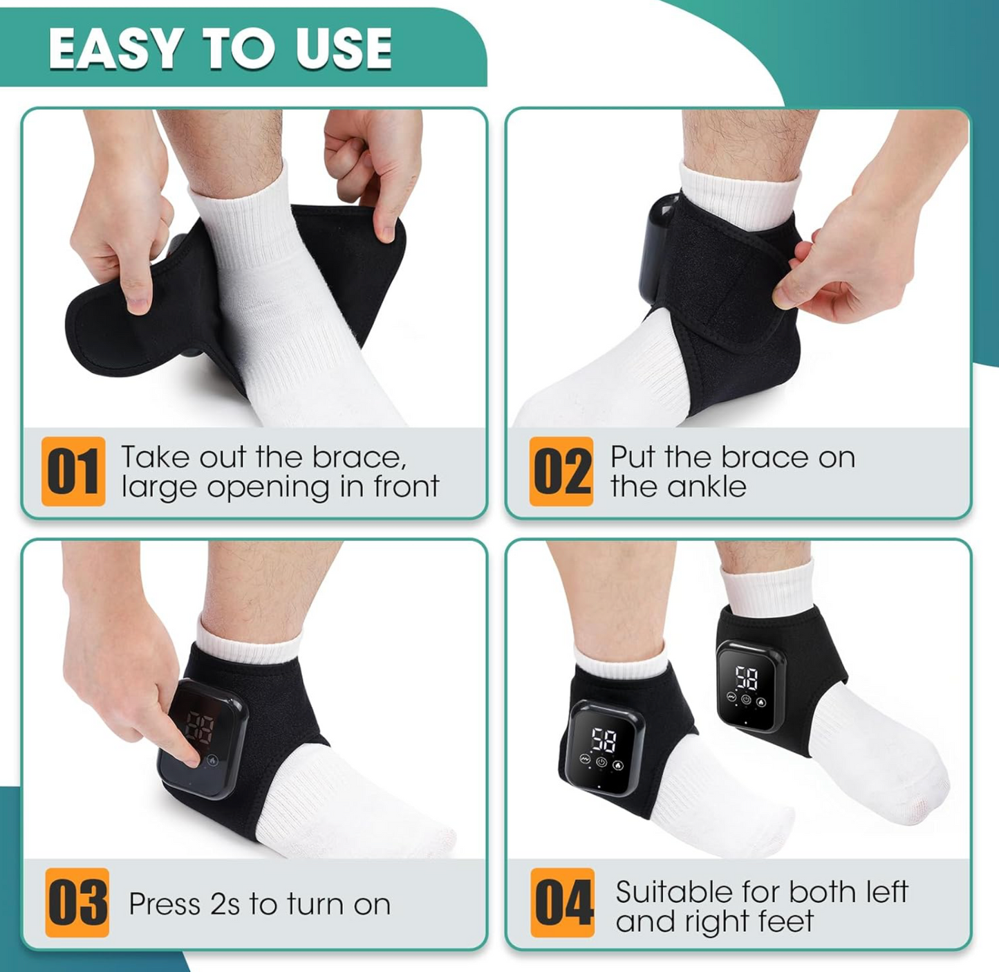 Healio Lux Foot & Heel Brace with Heat and Vibration
